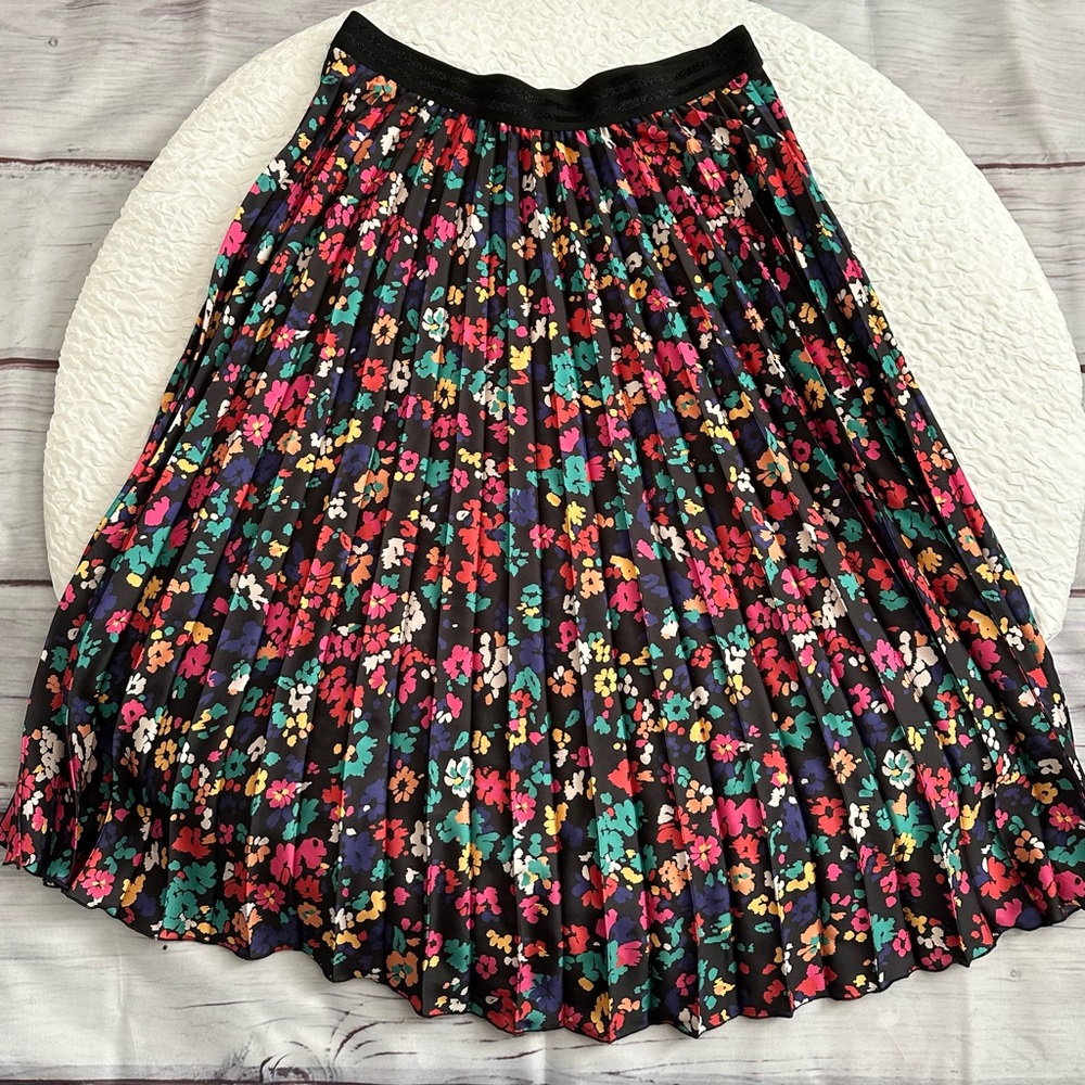ASOS Twisted Wunder Floral Pleated Midi Skirt, Size 14